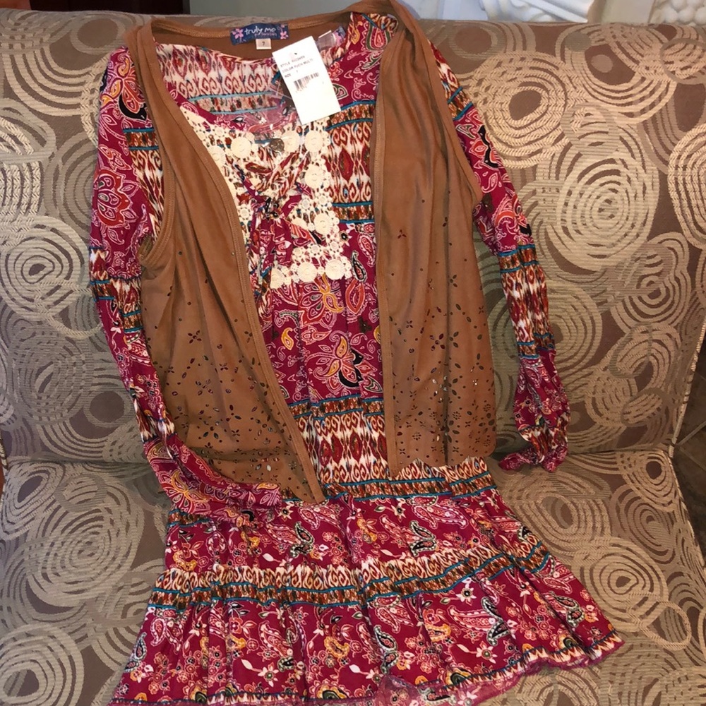 NWT Truly Me by Sara Sara dress with a vest